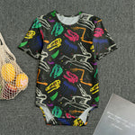 Colorful Dinosaur Fossil Pattern Print Men's Bodysuit