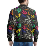 Colorful Dinosaur Fossil Pattern Print Men's Bomber Jacket