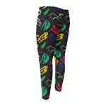 Colorful Dinosaur Fossil Pattern Print Men's Compression Pants