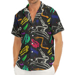 Colorful Dinosaur Fossil Pattern Print Men's Deep V-Neck Shirt