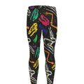 Colorful Dinosaur Fossil Pattern Print Men's Leggings