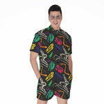 Colorful Dinosaur Fossil Pattern Print Men's Rompers