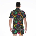 Colorful Dinosaur Fossil Pattern Print Men's Rompers