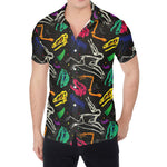 Colorful Dinosaur Fossil Pattern Print Men's Shirt