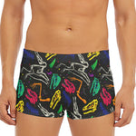 Colorful Dinosaur Fossil Pattern Print Men's Short Boxer Briefs