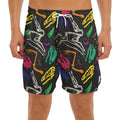 Colorful Dinosaur Fossil Pattern Print Men's Split Running Shorts
