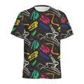 Colorful Dinosaur Fossil Pattern Print Men's Athletic T-Shirt