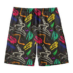 Colorful Dinosaur Fossil Pattern Print Men's Swim Trunks