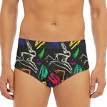 Colorful Dinosaur Fossil Pattern Print Men's Triangle Swim Briefs