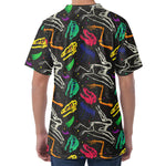 Colorful Dinosaur Fossil Pattern Print Men's Velvet T-Shirt