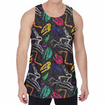 Colorful Dinosaur Fossil Pattern Print Men's Velvet Tank Top