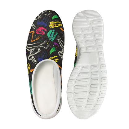 Colorful Dinosaur Fossil Pattern Print Mesh Casual Shoes