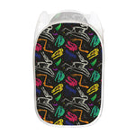 Colorful Dinosaur Fossil Pattern Print Mesh Laundry Hamper