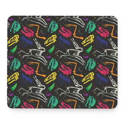 Colorful Dinosaur Fossil Pattern Print Mouse Pad