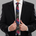 Colorful Dinosaur Fossil Pattern Print Necktie