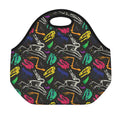 Colorful Dinosaur Fossil Pattern Print Neoprene Lunch Bag