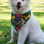 Colorful Dinosaur Fossil Pattern Print Over The Collar Dog Bandana