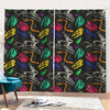 Colorful Dinosaur Fossil Pattern Print Pencil Pleat Curtains