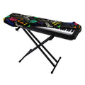 Colorful Dinosaur Fossil Pattern Print Piano Keyboard Cover