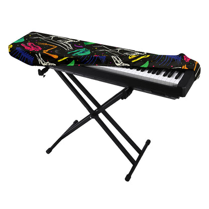 Colorful Dinosaur Fossil Pattern Print Piano Keyboard Cover