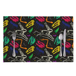 Colorful Dinosaur Fossil Pattern Print Placemat