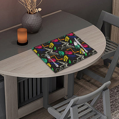 Colorful Dinosaur Fossil Pattern Print Placemat