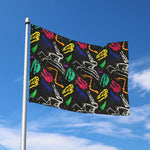 Colorful Dinosaur Fossil Pattern Print Polyester Flag