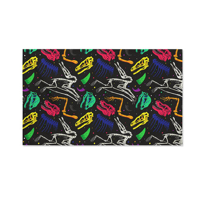 Colorful Dinosaur Fossil Pattern Print Polyester Flag