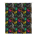 Colorful Dinosaur Fossil Pattern Print Polyester Shower Curtain