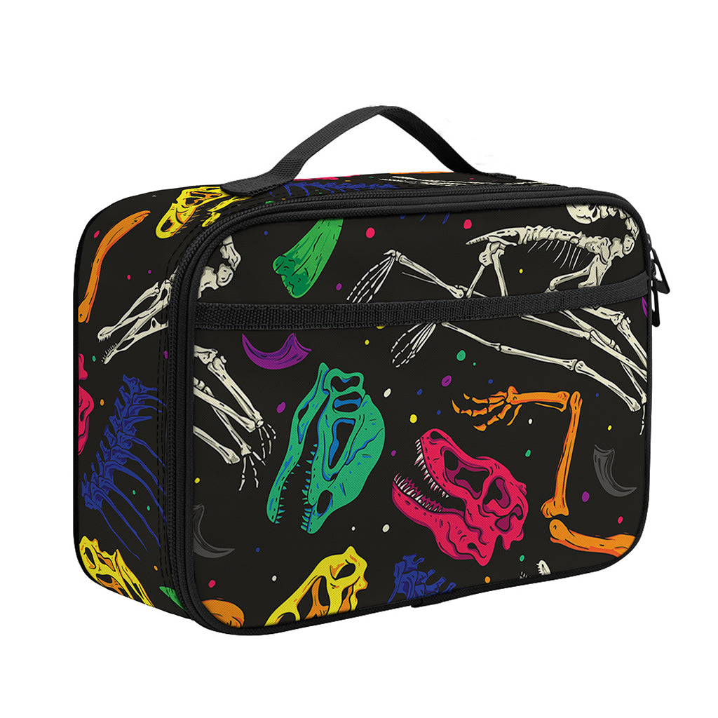 Colorful Dinosaur Fossil Pattern Print Portable Lunch Bag
