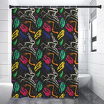 Colorful Dinosaur Fossil Pattern Print Premium Shower Curtain