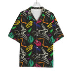 Colorful Dinosaur Fossil Pattern Print Rayon Hawaiian Shirt