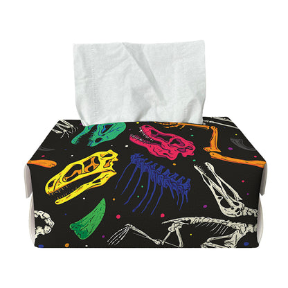 Colorful Dinosaur Fossil Pattern Print Rectangle Tissue Box Cover