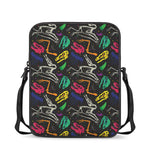 Colorful Dinosaur Fossil Pattern Print Rectangular Crossbody Bag