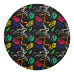 Colorful Dinosaur Fossil Pattern Print Round Blanket
