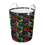Colorful Dinosaur Fossil Pattern Print Round Laundry Basket