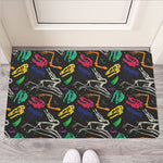 Colorful Dinosaur Fossil Pattern Print Rubber Doormat