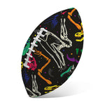 Colorful Dinosaur Fossil Pattern Print Rugby Ball