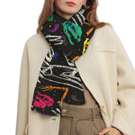 Colorful Dinosaur Fossil Pattern Print Scarf