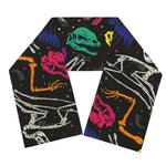 Colorful Dinosaur Fossil Pattern Print Scarf