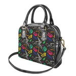 Colorful Dinosaur Fossil Pattern Print Shoulder Handbag