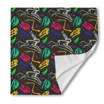 Colorful Dinosaur Fossil Pattern Print Silk Bandana