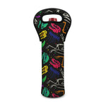 Colorful Dinosaur Fossil Pattern Print Single Neoprene Wine Tote