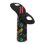 Colorful Dinosaur Fossil Pattern Print Single Neoprene Wine Tote