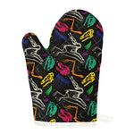 Colorful Dinosaur Fossil Pattern Print Single Oven Mitt