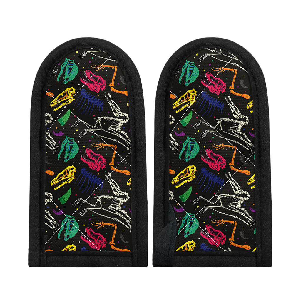 Colorful Dinosaur Fossil Pattern Print Skillet Handle Cover