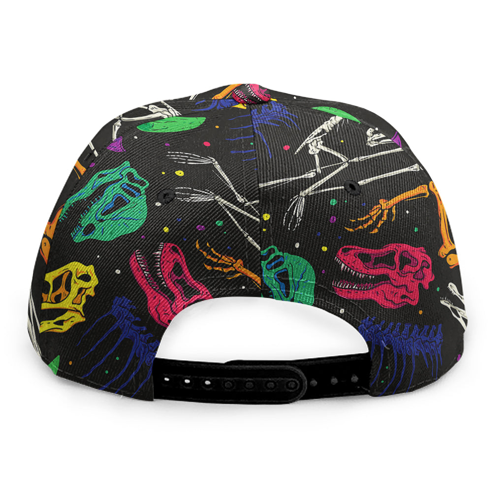 Colorful Dinosaur Fossil Pattern Print Snapback Cap