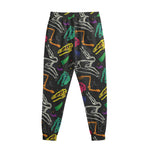 Colorful Dinosaur Fossil Pattern Print Sweatpants