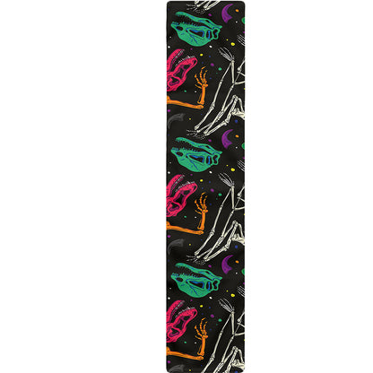 Colorful Dinosaur Fossil Pattern Print Table Runner