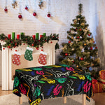 Colorful Dinosaur Fossil Pattern Print Tablecloth